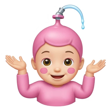 Smiling baby oil pink with silly face sticker