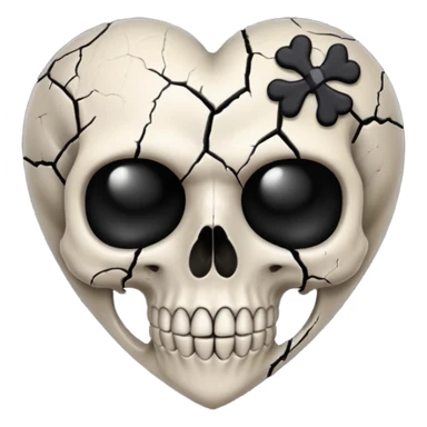 goth heart with a skull sticker