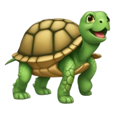 Tortue sur un chien sticker