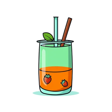 strawberry mint water next to cinnamon and orange water sticker