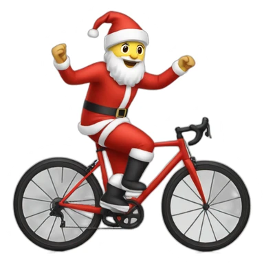 Cyclist in Santa clothing  sticker