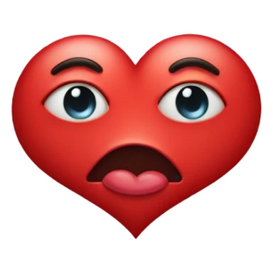 Heart eye emoji with kiss mouth sticker