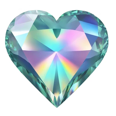 Heart shaped 56-carat iridescent diamond sticker