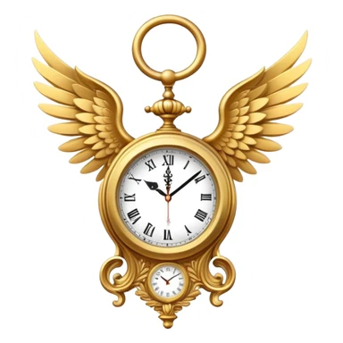 clock with wings, representing time flying sticker
