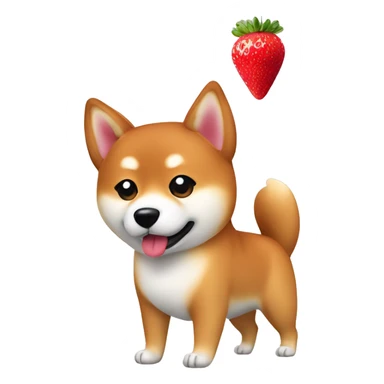 Shiba inu with strawberry sticker