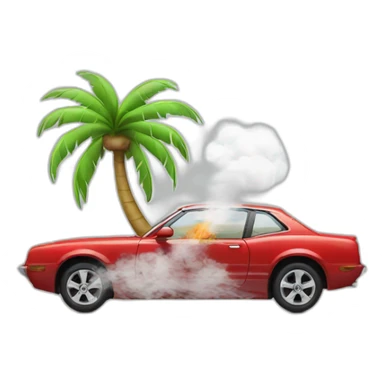 car smoking a Palm tree sticker