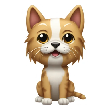 Cat dog combined sticker