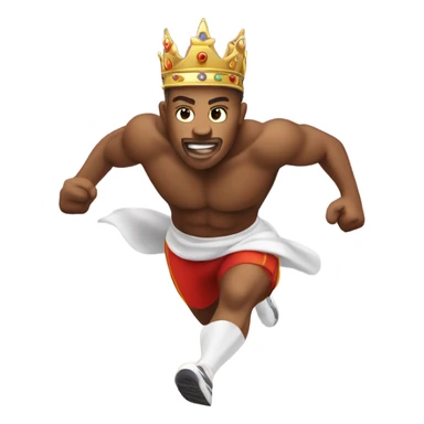 Cardio king running fast with crown sticker