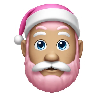 Pink Santa Claus head sticker