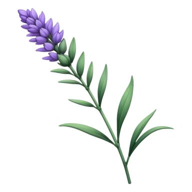 single Lavender flower stem sticker