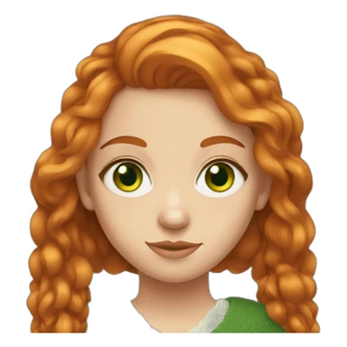 Ukrainian redhead girl with green eyes  sticker