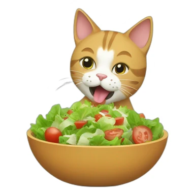 A CAT EATING SALAD sticker