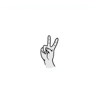 Hand drawn rock on horns hand sign with light skin tone sticker
