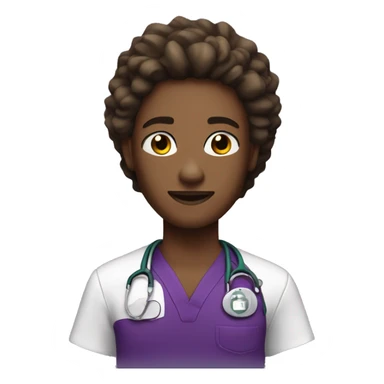 Track athlete in deep purple medical scrubs sticker