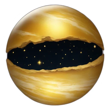 Shining gold colored planet sticker