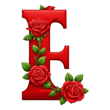 Roses alphabet letter i sticker