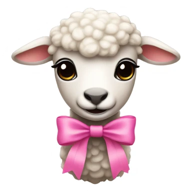 Lamb with a pink bow sticker