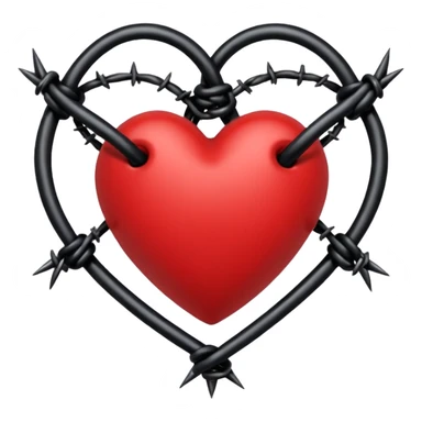 goth heart with red and black barbed wire sticker