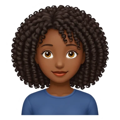 Una chica morena de cabello rizado no esponjado y color negro sticker