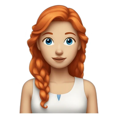 Red haired Girl with blue eyes sticker