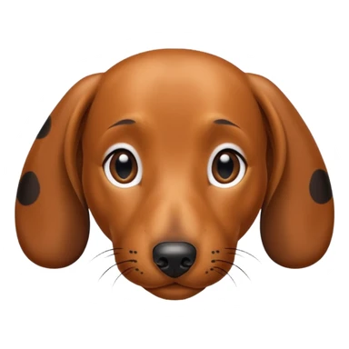 Dachshund's face (not hairy, black and brown spots) sticker