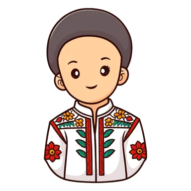 A young Ukrainian psychologist wearing a traditional embroidered vyshyvanka shirt sticker