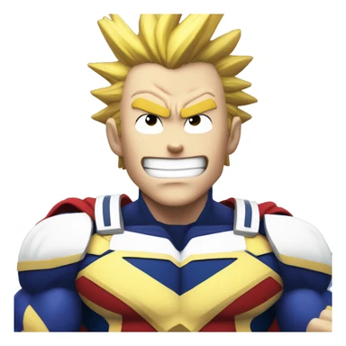 All might with his fist up, Smiling, saying "We can only hope for the best" sticker