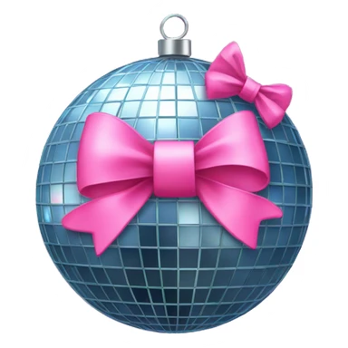 disco ball with pink bow sticker
