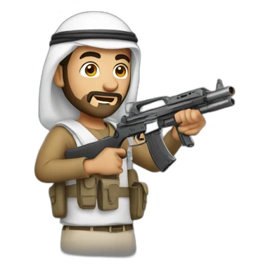 Arab guy with a gun sticker