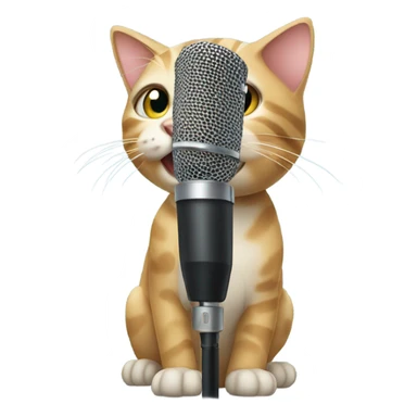 Cat with microphone  sticker