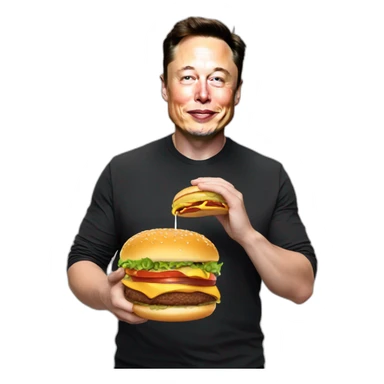 Elon musk eating a burger sticker
