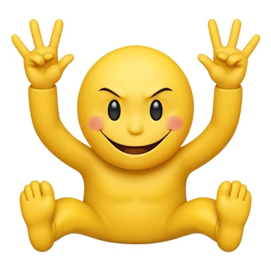 Smiley face with a attitude face and flipping his middle fingers of both hands and both feets sticker