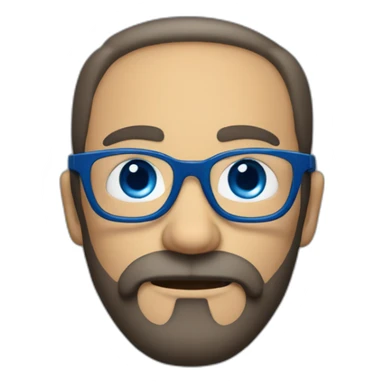 Hombre con barba y lentes azules, pelo canoso sticker