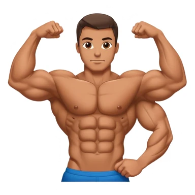 bodybuilder laying down abs exercise sticker