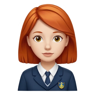 red headed woman with a school in the background sticker