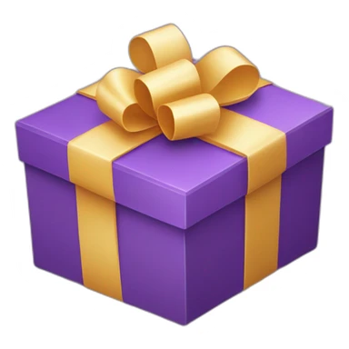 gift box(in purple color)with heart stickers around the box.  sticker