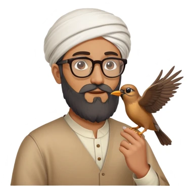 Long bearded Middle eastern man with glasses shooting a bird sticker