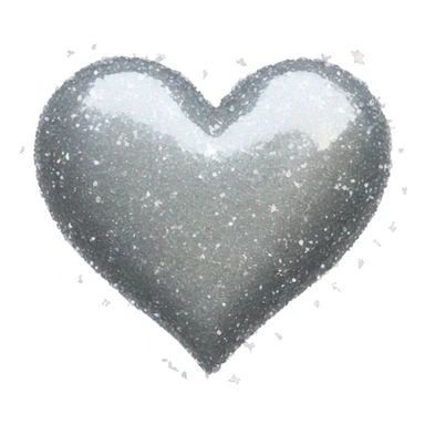 Glitter silver heart sticker