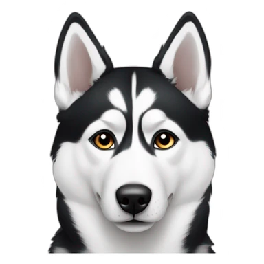 black and white husky no black under eyes sticker