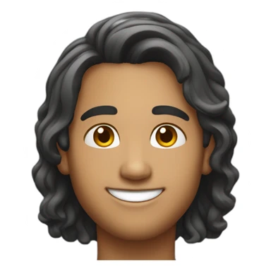 Light skin smiling indian guy with short middle part hairstyle sticker