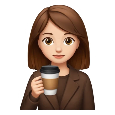 Brown haired girl with coffee sticker