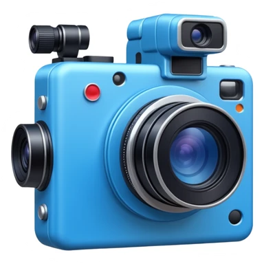 blue new camera with different angles sticker