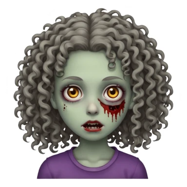 Menina zumbi cabelo cacheado  sticker