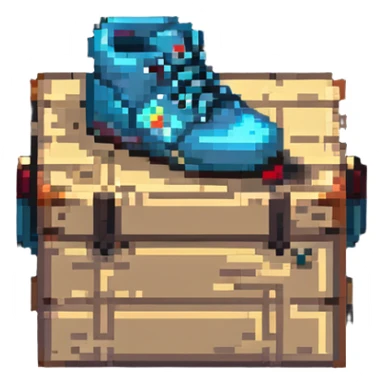 2d power up crate with shoe sticker