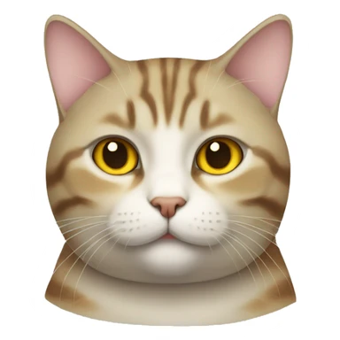chubby tabby cat, yellow eyes sticker