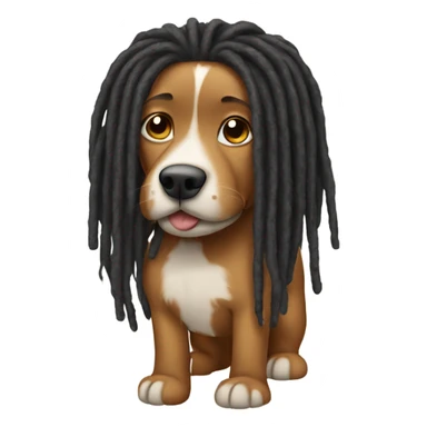 A dog with dreads sticker