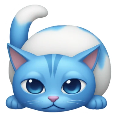 lazy blue cat with sleep eyes. sticker