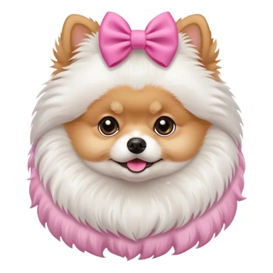 Pomerania con fiocco rosa sticker
