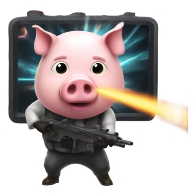 Pig shooting lasers sticker