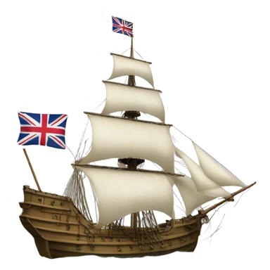 mayflower ship with the Grand Union Flag sticker